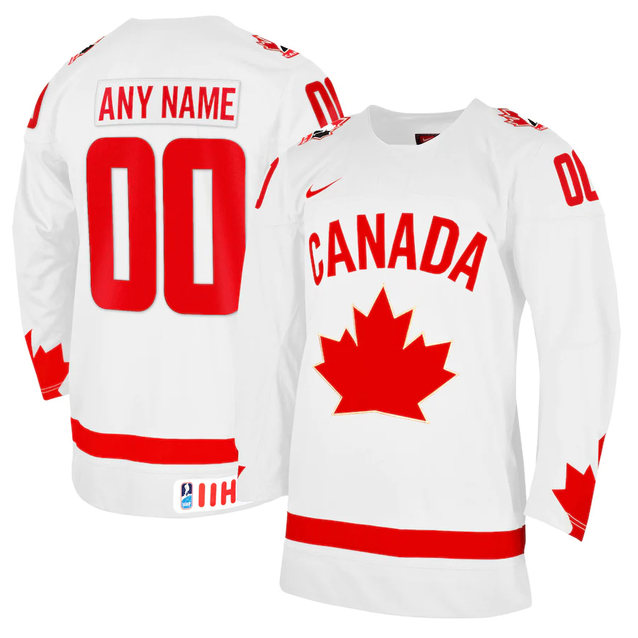 Men Nike White Hockey Canada One Leaf Custom Replica NHL Jersey->customized nhl jersey->Custom Jersey